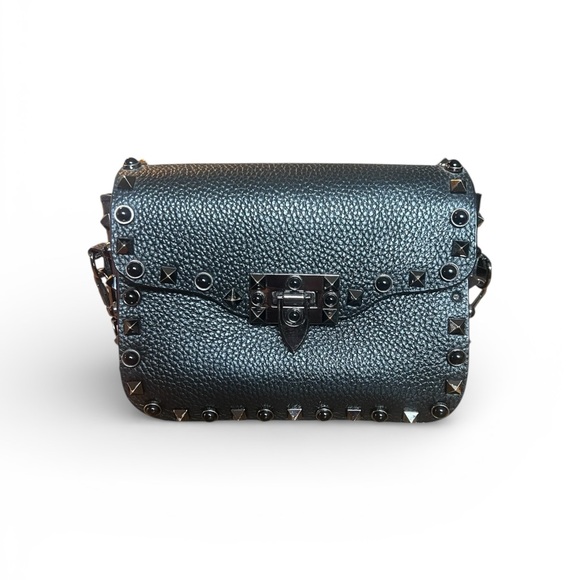 Valentino Garavani Rockstud Mini Crossbody Bag Black Leather Studded - Picture 2 of 3